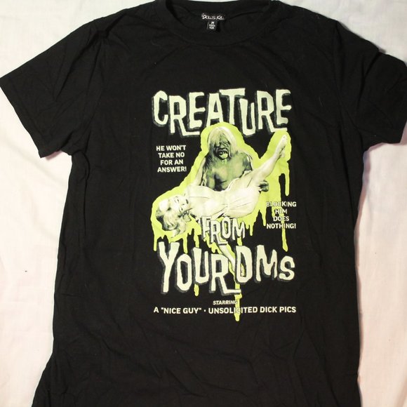 Creature from your dms black graphic tee by dolls kill - Picture 1 of 2